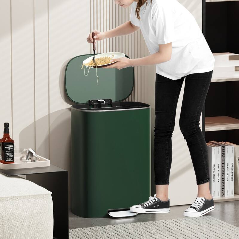 13 Gallon 50L Kitchen Foot Pedal Operated Soft Close Trash Can