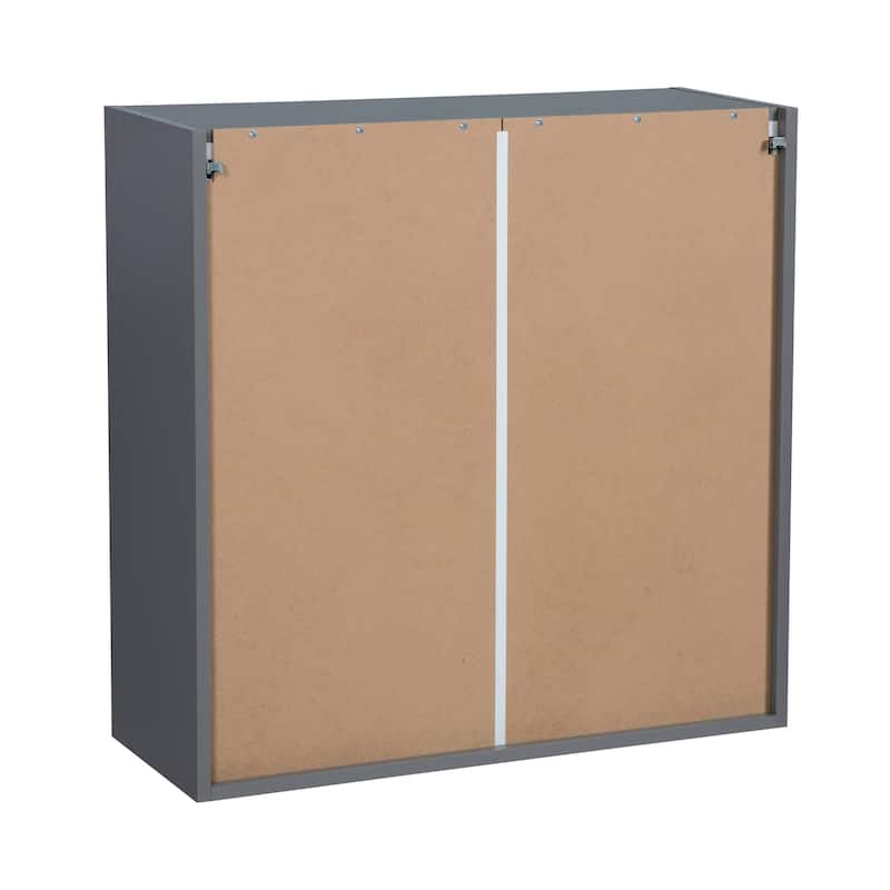 24" x 30" Wall Cabinet-Double Door-Grey - 24 x 30 x 12
