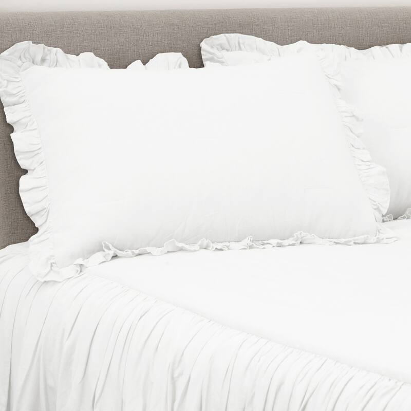Lush Decor Belgian Flax Prewashed Linen Rich Cotton Blend Bedspread 3Piece Set