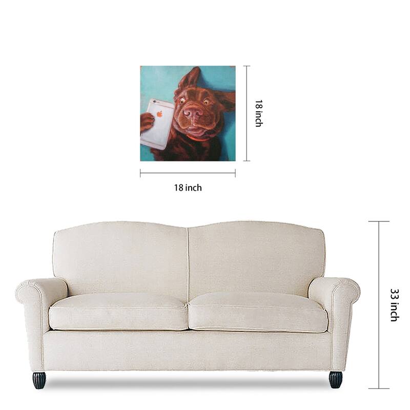 "Dog Selfie" Dog Wall Art Graphic Art Print on Wrapped Canvas
