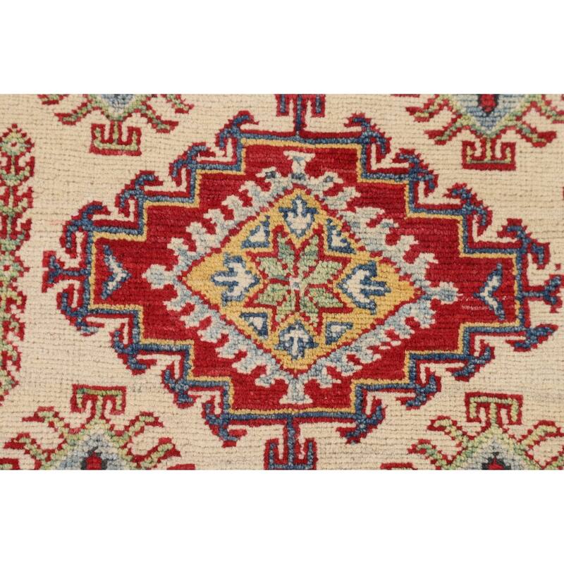 Kazak Foyer Rug Hand-Knotted Wool Carpet - 3'2" x 5'2"