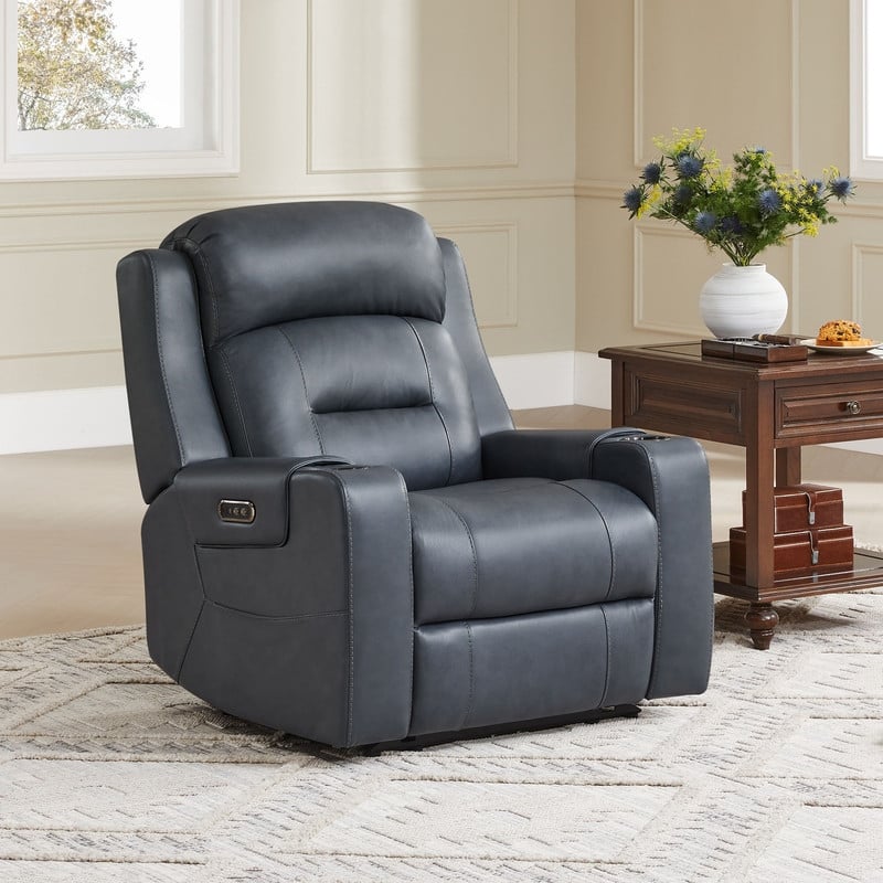 Anya Power Genuine Leather Recliner Chair Lay Flat Recliner