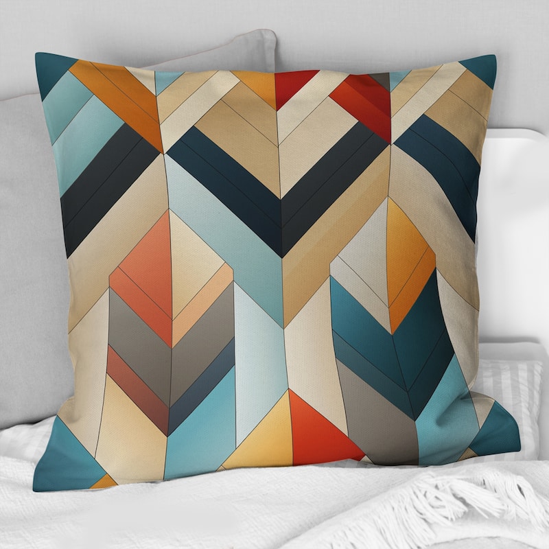 Designart "Urban Geometry Chevron Pattern" Chevron Printed Throw Pillow - 18 x 18