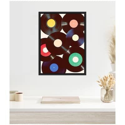 Kate and Laurel Sylvie Retro Vinyl Framed Canvas by Honey Island Studio