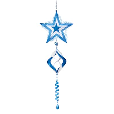 Solar Powered Fiber Optic Star Wind Spinner - 9 x 36 x 5.12