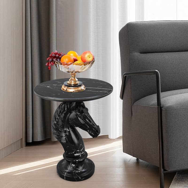 Horse Head Accent Table Animal Statue End Tables Livingroom