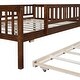 preview thumbnail 10 of 9, Versatile Wood Daybed with Trundle and Fence Guardrails, Walnut