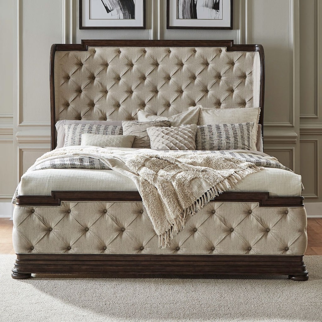 Liberty Furniture Provence Park Upholstered Shelter Bed - King, Queen