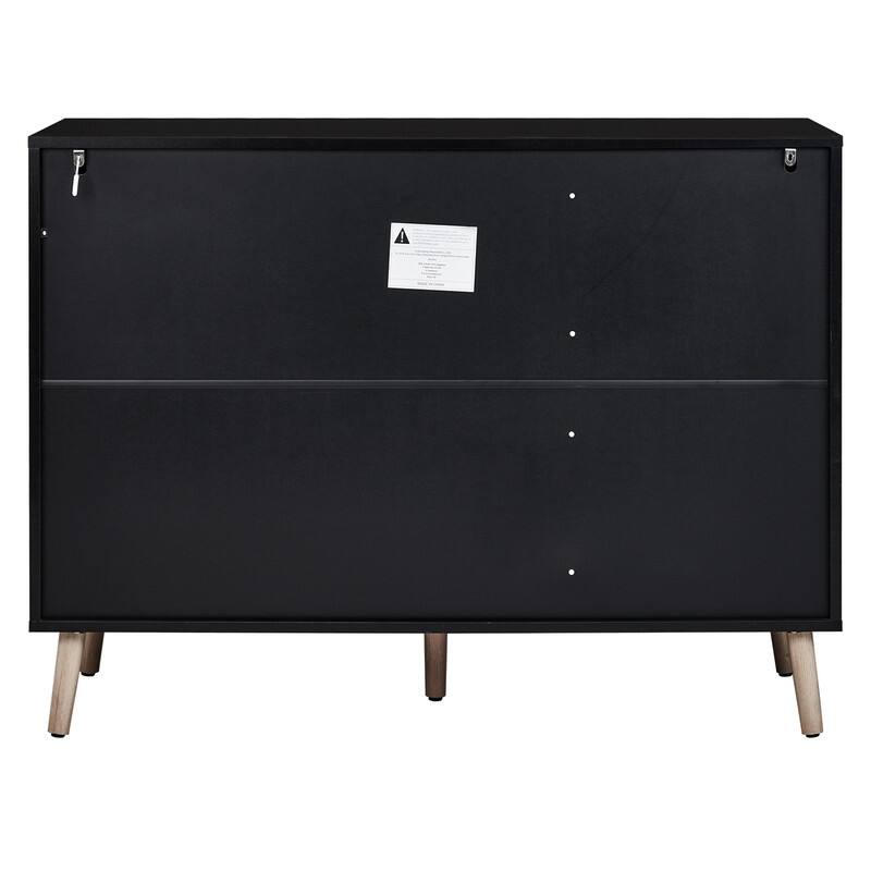 Shoe Cabinet with Double Doors Wooden Floor Bathroom Storage Cabinet