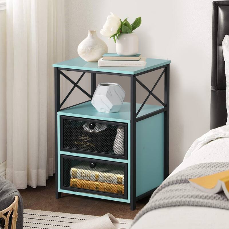 Nightstand, End Side Table with Storage Space and Door,Modern Nightstands for Living Room,Bedroom