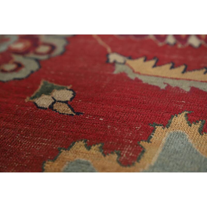 Hand Knotted Oriental 100% Wool Carpet Traditional All-Over Red Tabriz Area Rug - 13' 6'' X 10' 2''