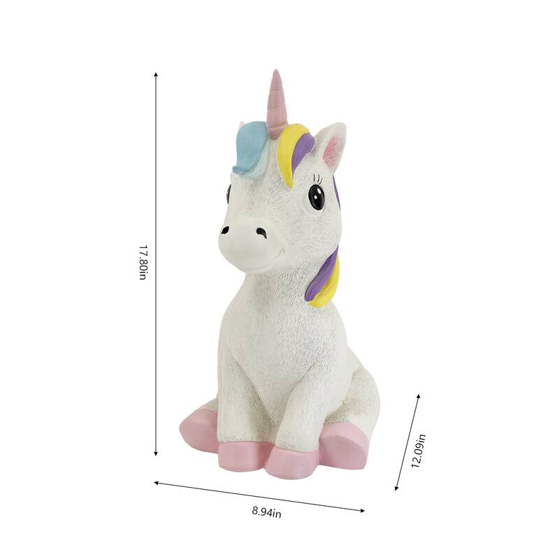 17.8" H Unicorn Polyesin Statue