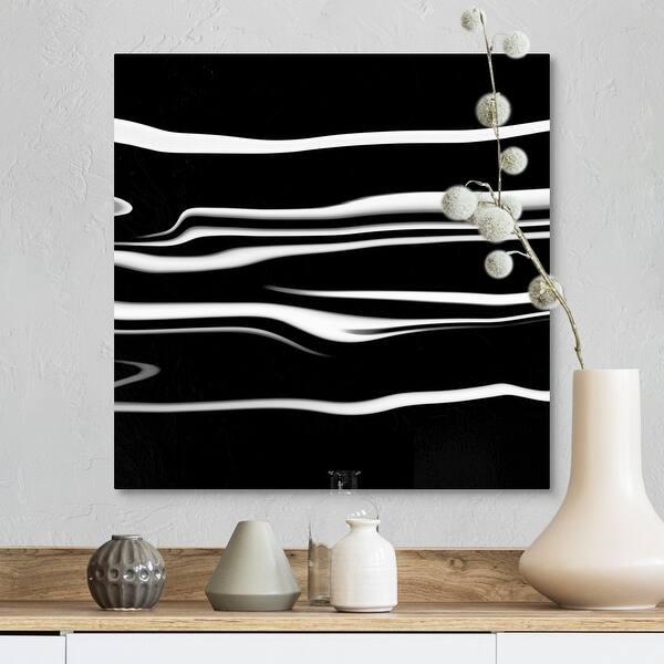 Shop Black White And Gray Striped Abstract Ii Canvas Wall Art