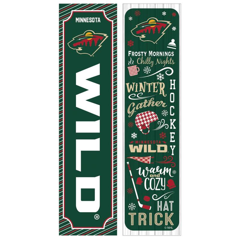 47" Double Sided Seasonal Porch Leaner, Minnesota Wild - 47" x 11.25"