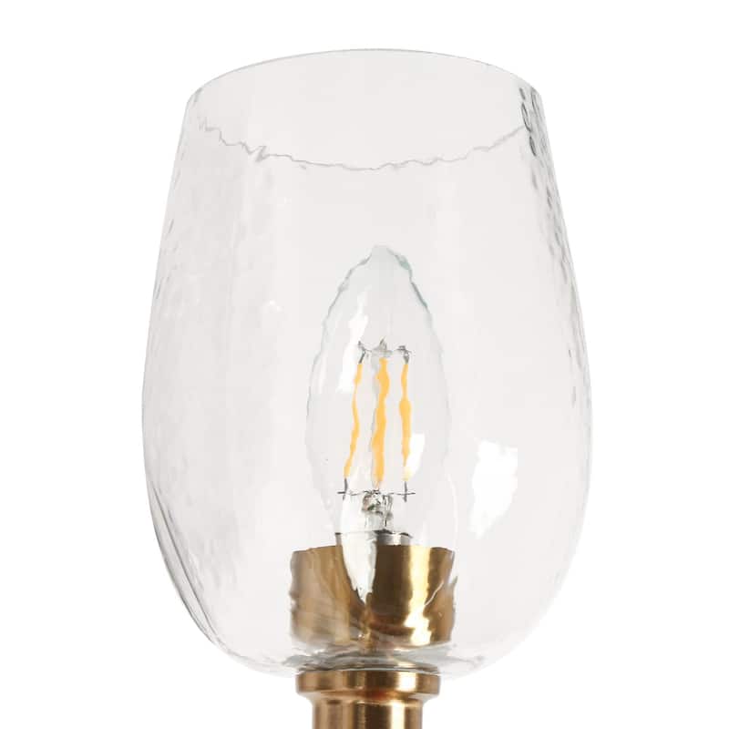 Denan Modern Glam Black Gold 4-Light Bathroom Vanity Lights Bedroom Wall Sconces with Textured Glass