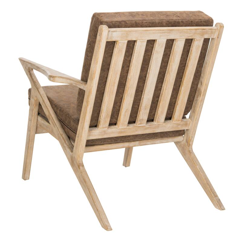 SAFAVIEH Inga Light Brown/ White Accent Chair - 33.1" x 27.2" x 31.9" - 33Wx27Dx32H