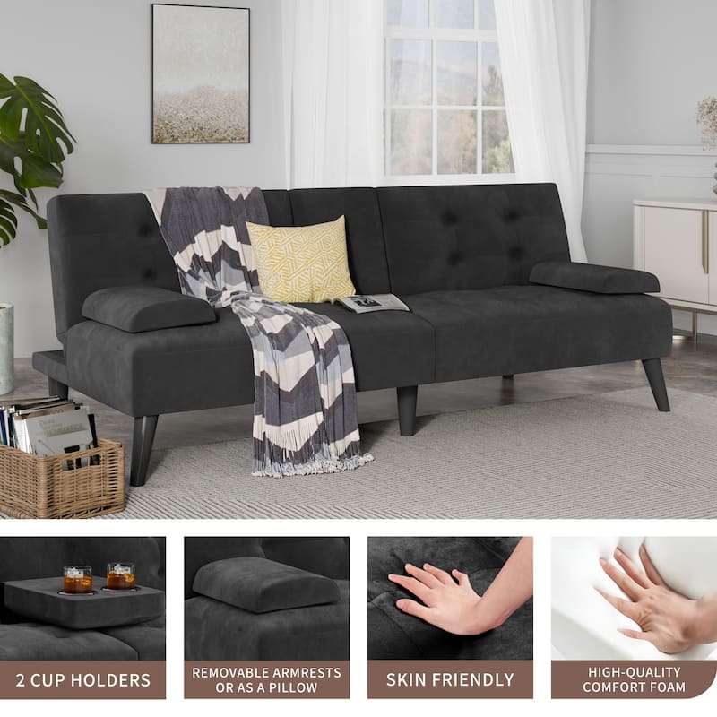 Futzca 64" Small Loveseat, 3 in 1 Cute Convertible Sofa Bed