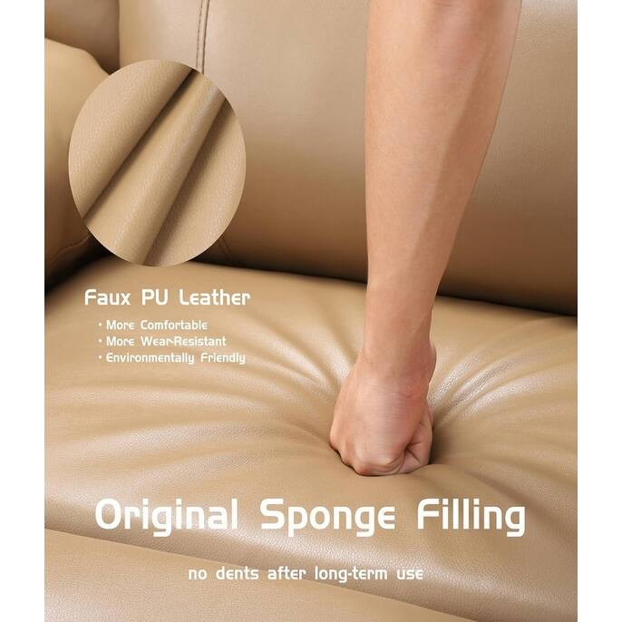 Leather Power Lift Recliner with Heat & Massage, Pockets for Elderly
