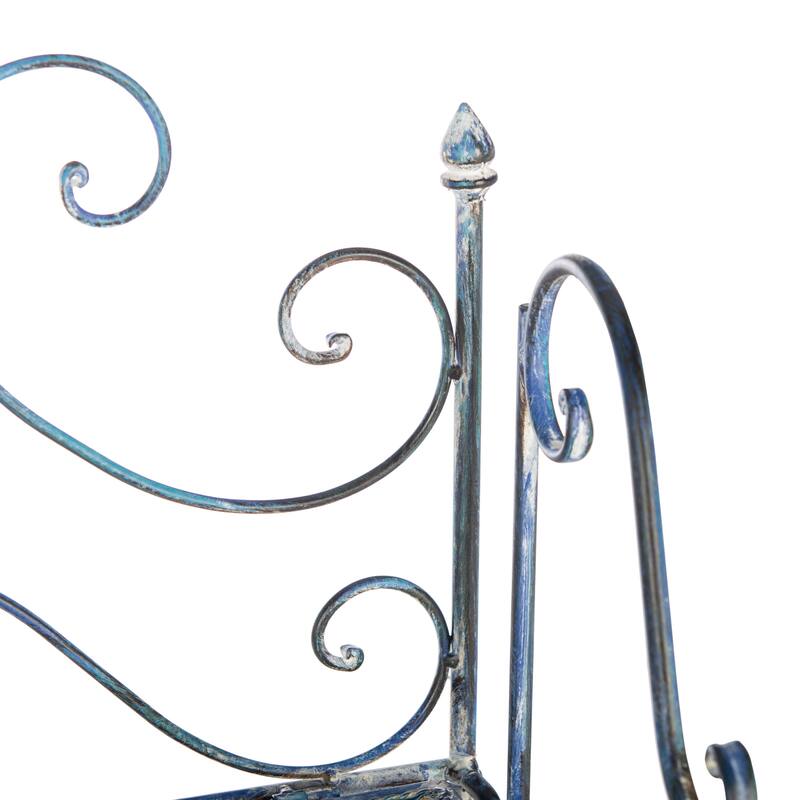 SAFAVIEH Outdoor Litzy Victorian Iron 3-Tier Shelf - 22.0" W x 14.2" L x 42.5" H