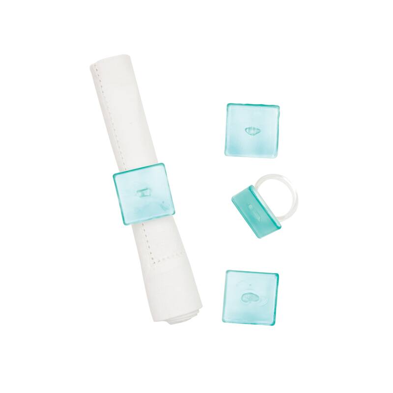 Blue Tile Napkin Ring Set of 4