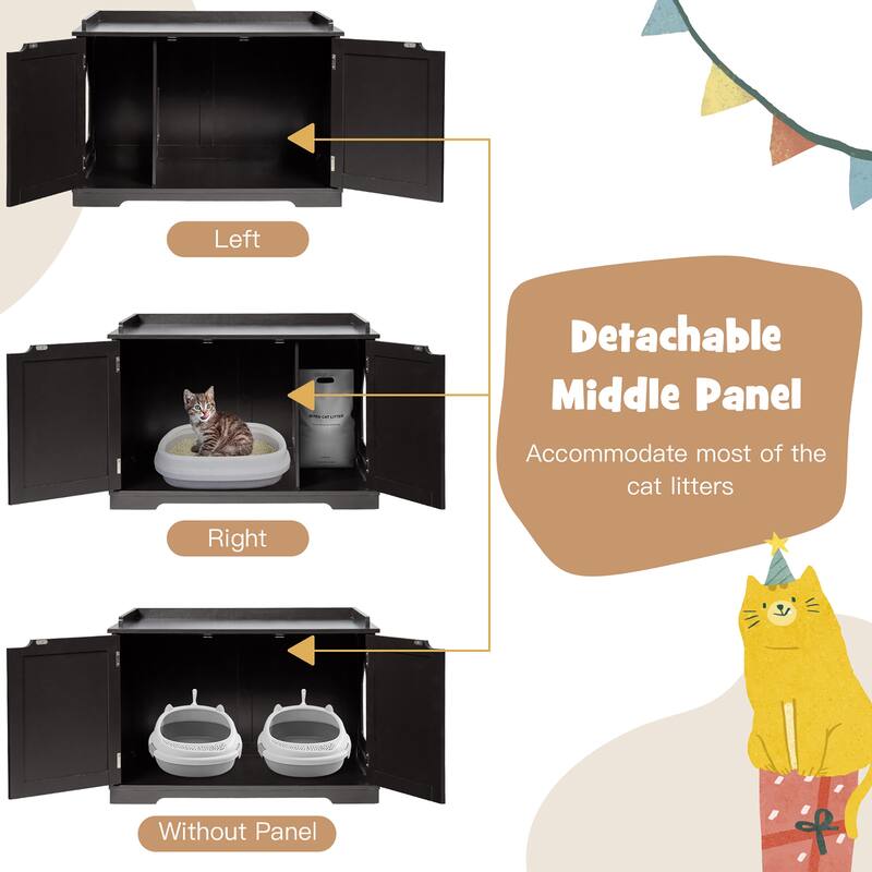 Cat Litter Box Cabinet Furniture Cat Washroom Storage Bench