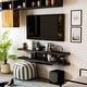 preview thumbnail 8 of 14, Rydstorp Modern 60-inch Metal 2-Shelf Wall-mounted TV Console Shelves by Carson Carrington