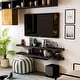 preview thumbnail 1 of 14, Rydstorp Modern 60-inch Metal 2-Shelf Wall-mounted TV Console Shelves by Carson Carrington