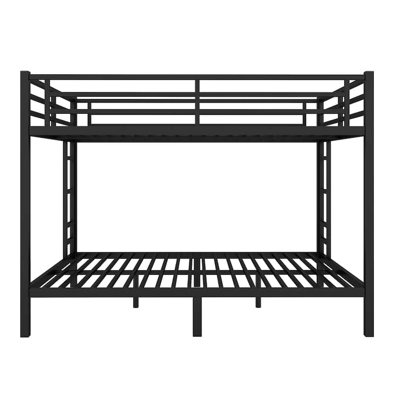 Queen over Queen Metal Bunk Bed - 600LB Capacity with Noise Reduction