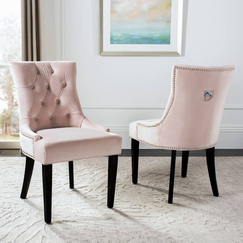 SAFAVIEH Chelsey Grey Ring Dining Chair (Set of 2) - 22" x 25.6" x 36.4" - 22"W x 25"D x 36"H