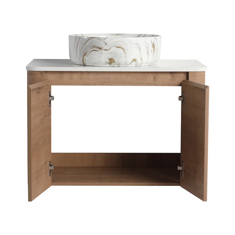 Bathroom Vanity With Sink In 24/30 Inch, Floating Bathroom Vanity With Soft Close Door