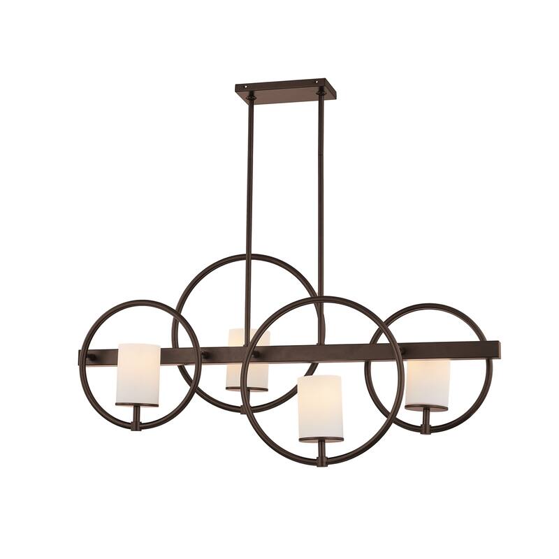 Cirque 4-Light Island Chandelier with Opal Glass Shade