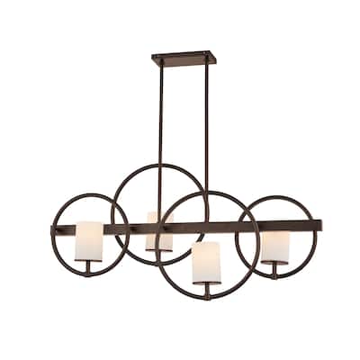 Cirque 4-Light Island Chandelier with Opal Glass Shade