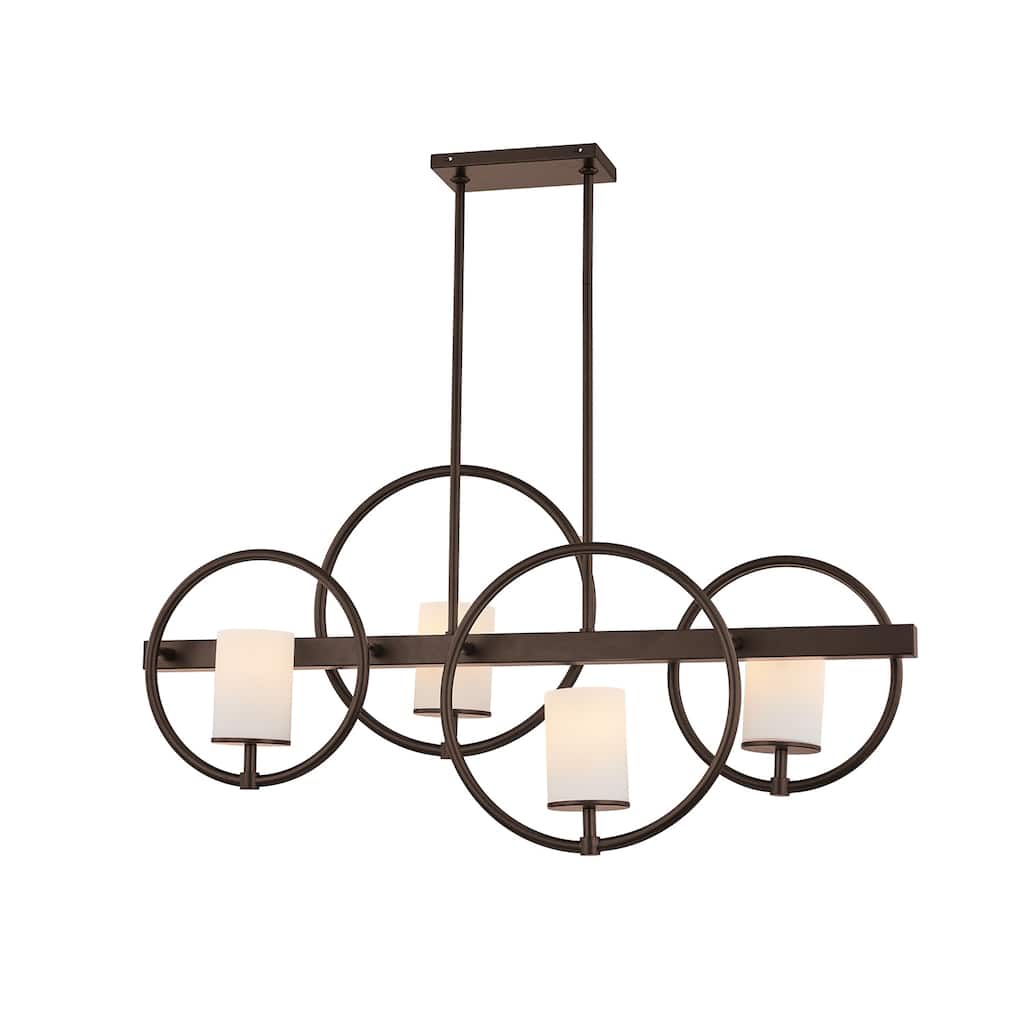 Cirque 4-Light Island Chandelier with Opal Glass Shade