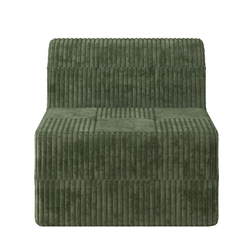 130.3" U-Shaped Corduroy Modular Sectional Sofa with Sleeper