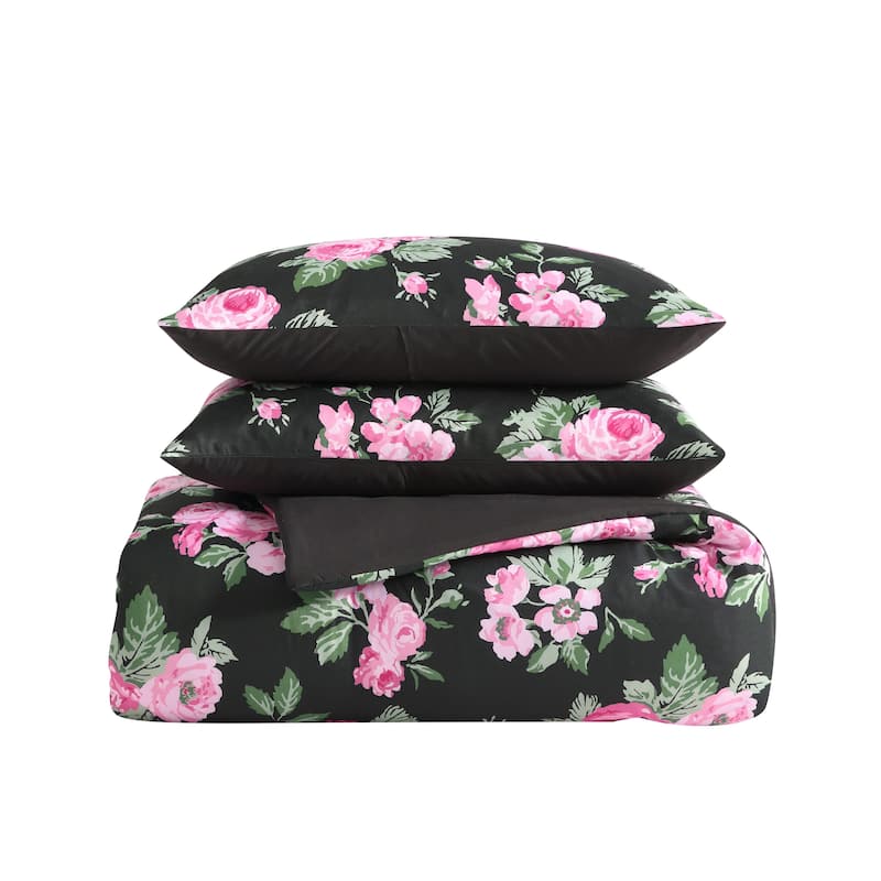 Betsey Johnson Garden Floral Pink Bonus Reversible Comforter Set