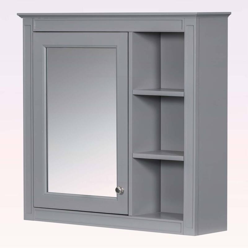 30'' x 28'' Wall Mounted Bathroom Storage Cabinet with Mirror,3 Open Shelves,Ideal for Organized and Stylish Bathrooms