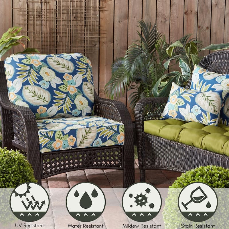 Marlow Floral 17-inch Outdoor Accent Pillow, (Set of 2) by Greendale Home Fashions