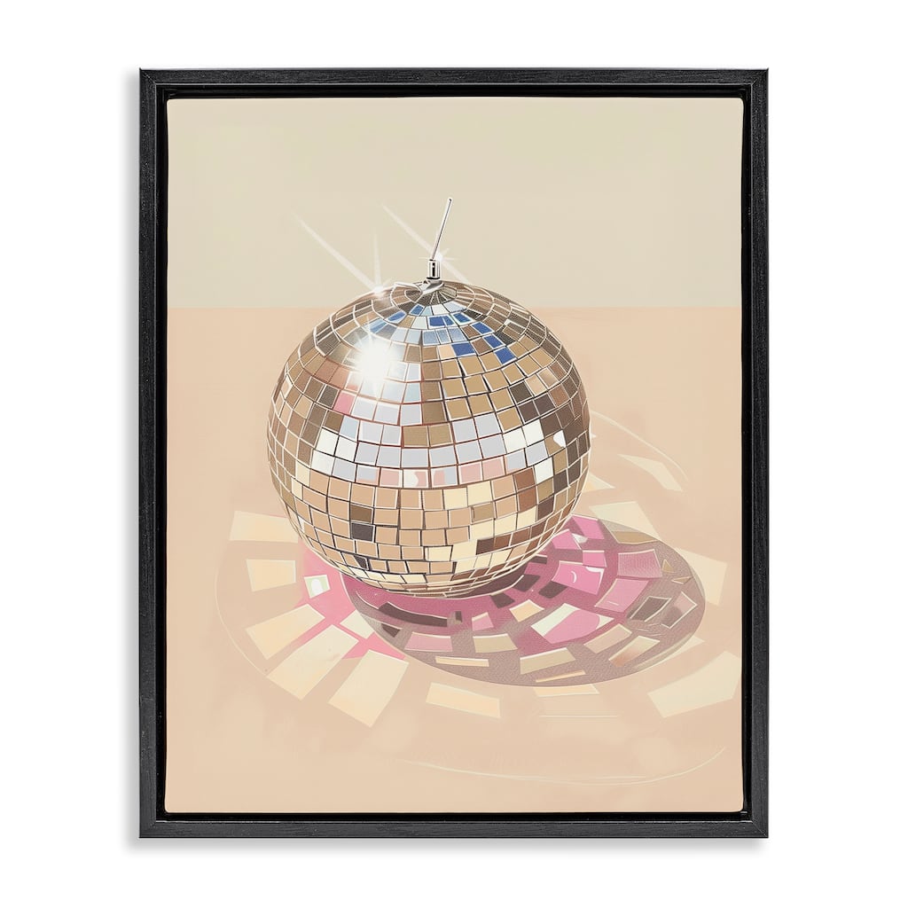 Stupell Dazzling Disco Ball Refraction Framed Floater Canvas Wall Art Design By Arlington Prints