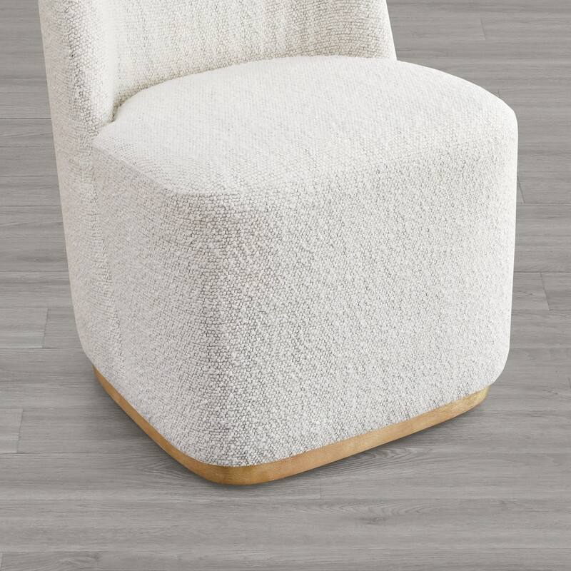 Brian Modern Dining Chairs with Casters&Wood Base Set of 2