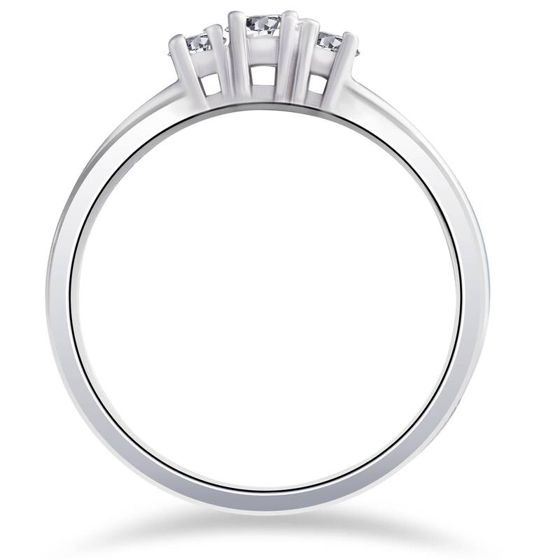 1/2 Ct Three Stone Lab Grown Diamond Engagement Ring White Gold