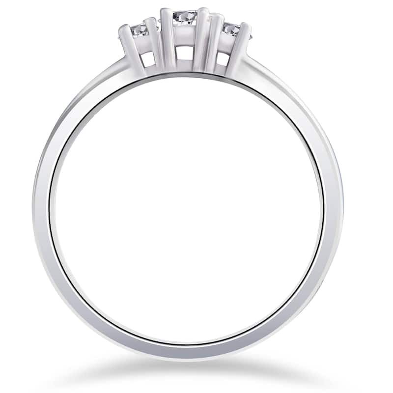 1/4 Ct Three Stone Lab Grown Diamond Engagement Ring White Gold
