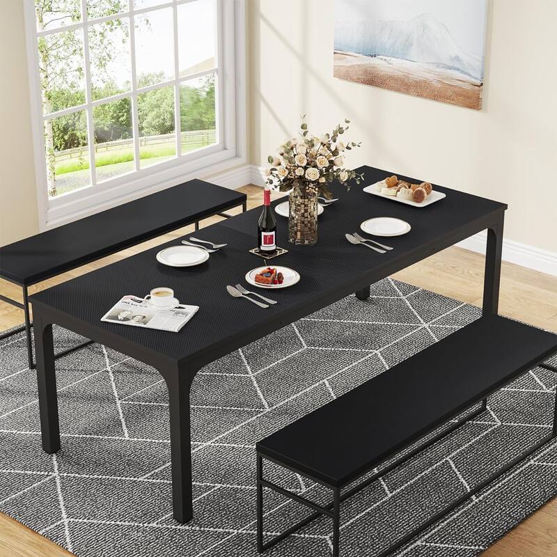 78" Dining Table Large Rectangle Kitchen Dinner Table for 6-8 People Long Modern Dining Room Furniture (Table only)