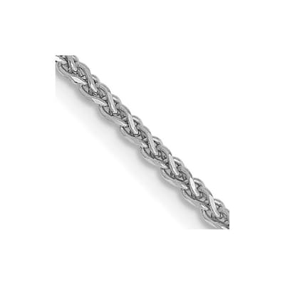 Curata 14k White Gold 1.4mm Solid D Cut Spiga Link Bracelet Lobster Claw