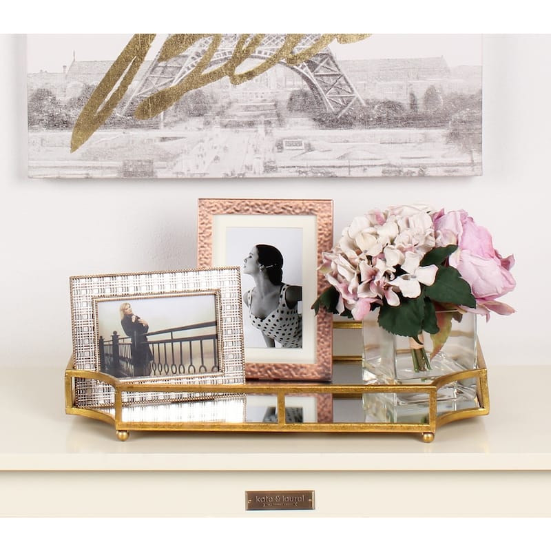 Kate and Laurel Ciel Mirrored Decorative Tray - 19x13x3