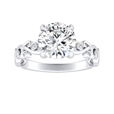 Auriya 14k Gold 4ctw Vintage Solitaire Moissanite Engagement Ring