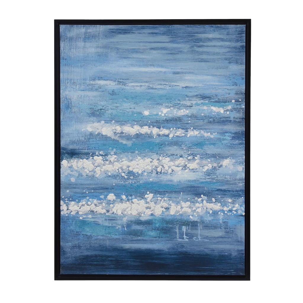 Canvas Landscape Framed Wall Art with Black Frame - Blue - CosmoLiving by Cosmopolitan