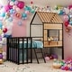 preview thumbnail 1 of 37, Twin Size Loft Bed With Roof and Window,Guardrail and Ladder for Home
