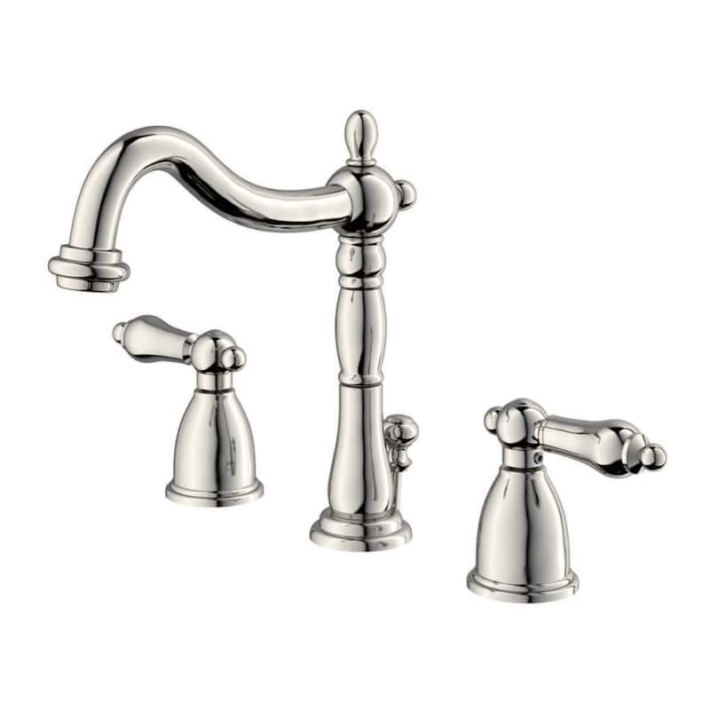 Traditional 8 in. Widespread Bathroom Faucet - Polished Nickel
