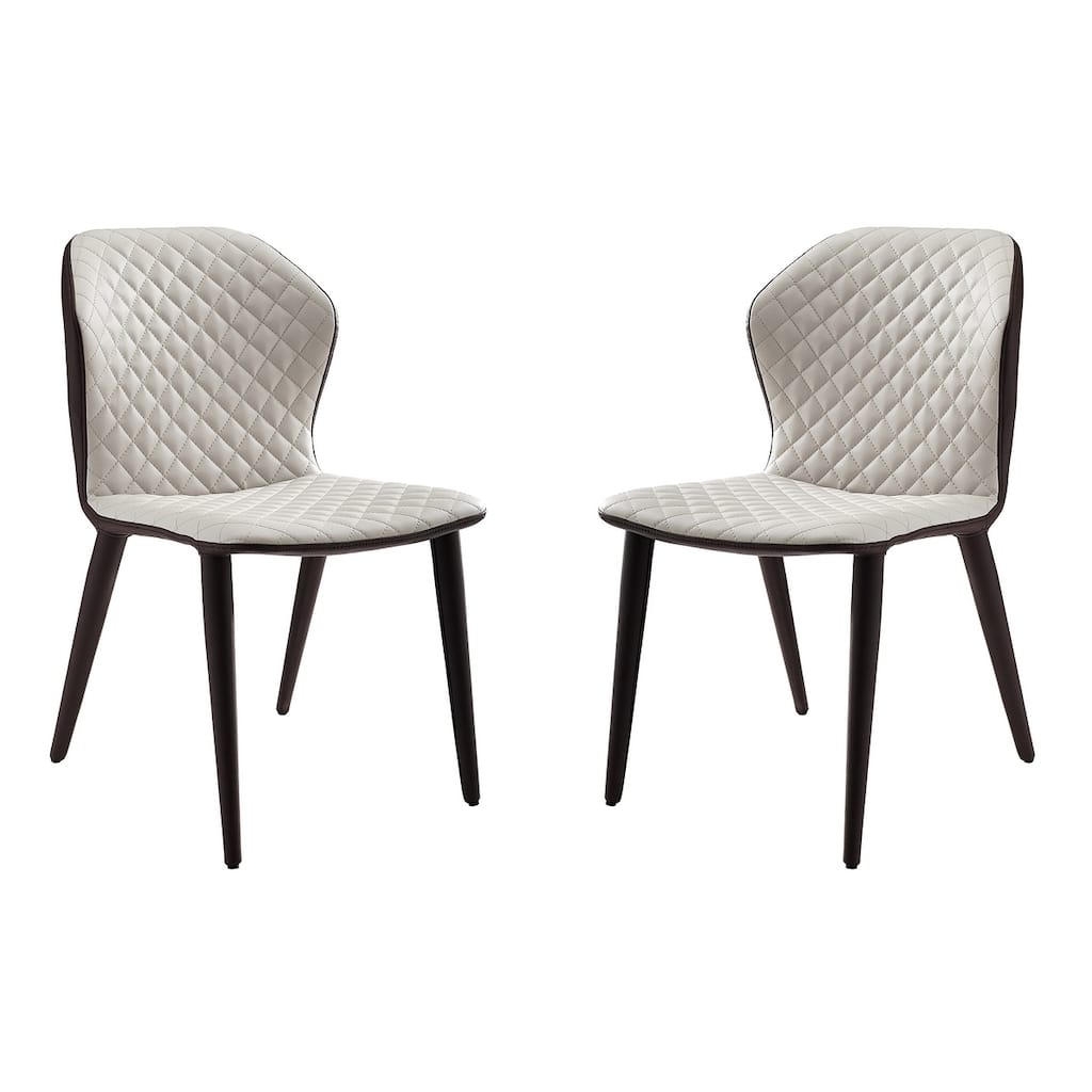 Casabianca Home Olivia Set of 2 Dining Chair in Beige PU Leather