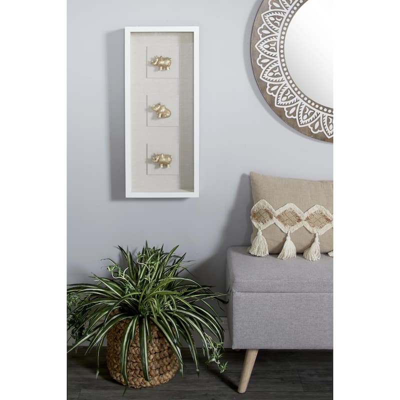 Rhino Shadow Box - Gold - Roche River Decor